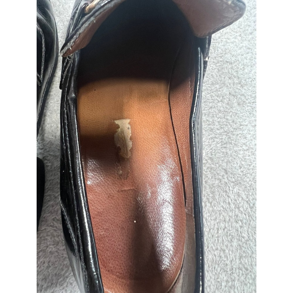 Gucci‎ Vintage Mens Horsebit Loafers Black Patent Leather Size 41.5 M Italy - Picture 5 of 11